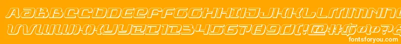 rangepaladin3dital-Schriftart – Weiße Schriften auf orangefarbenem Hintergrund