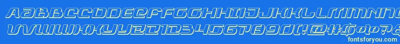 rangepaladin3dital-Schriftart – Gelbe Schriften auf blauem Hintergrund