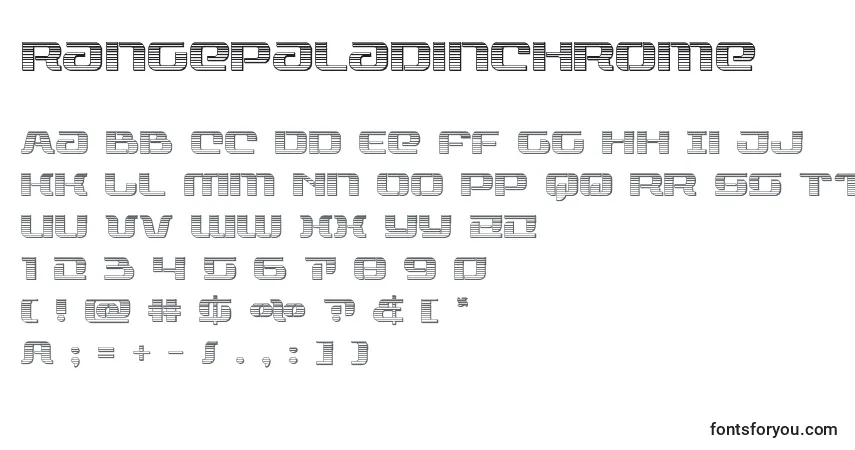 Czcionka Rangepaladinchrome – alfabet, cyfry, specjalne znaki
