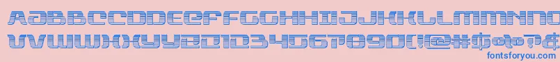 rangepaladinchrome-Schriftart – Blaue Schriften auf rosa Hintergrund