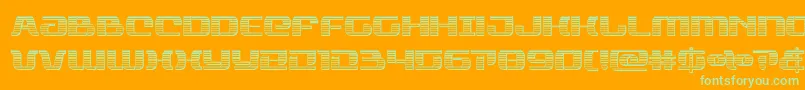 rangepaladinchrome-Schriftart – Grüne Schriften auf orangefarbenem Hintergrund