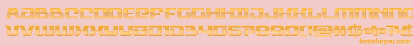 rangepaladinchrome-Schriftart – Orangefarbene Schriften auf rosa Hintergrund