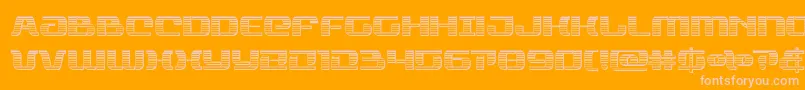 Fonte rangepaladinchrome – fontes rosa em um fundo laranja