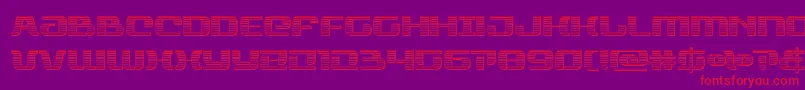 rangepaladinchrome-Schriftart – Rote Schriften auf violettem Hintergrund