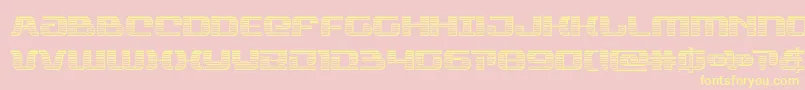 rangepaladinchrome-Schriftart – Gelbe Schriften auf rosa Hintergrund