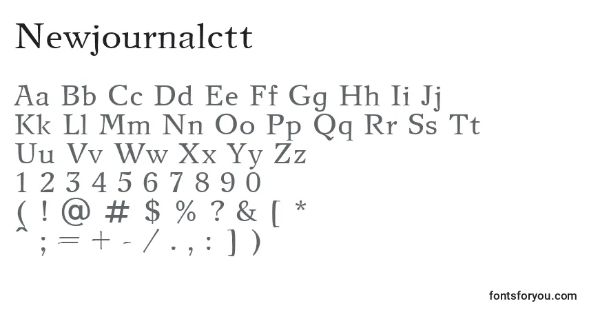 A fonte Newjournalctt – alfabeto, números, caracteres especiais