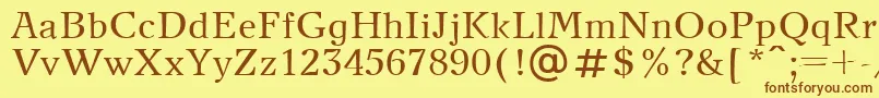 Newjournalctt Font – Brown Fonts on Yellow Background