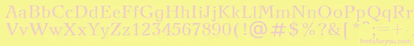 Шрифт Newjournalctt – розовые шрифты на жёлтом фоне