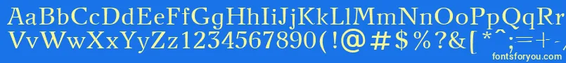 Newjournalctt Font – Yellow Fonts on Blue Background