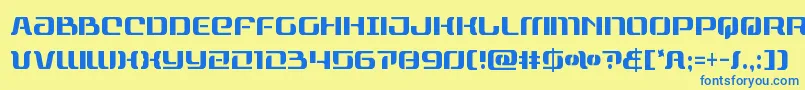 フォントrangepaladincond – 青い文字が黄色の背景にあります。