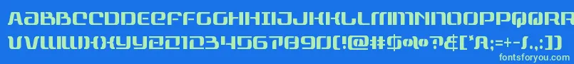 Czcionka rangepaladincond – zielone czcionki na niebieskim tle