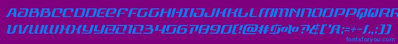 フォントrangepaladincondital – 紫色の背景に青い文字