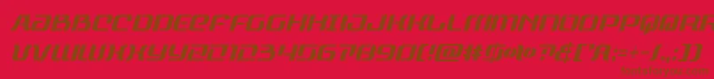 フォントrangepaladincondital – 赤い背景に茶色の文字