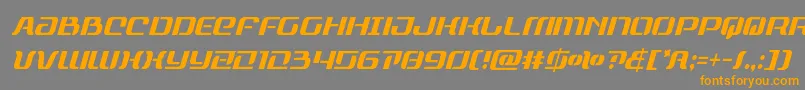 フォントrangepaladincondital – オレンジの文字は灰色の背景にあります。