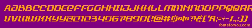 rangepaladincondital-fontti – oranssit fontit violetilla taustalla