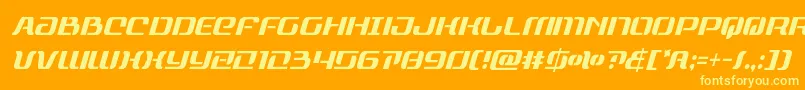 フォントrangepaladincondital – オレンジの背景に黄色の文字