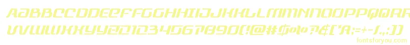フォントrangepaladincondital – 白い背景に黄色の文字