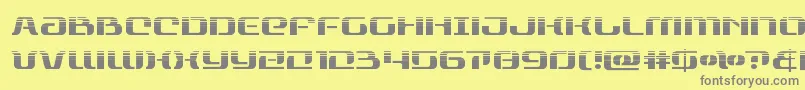 フォントrangepaladinhalf – 黄色の背景に灰色の文字