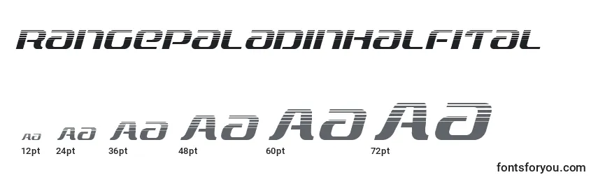 Rangepaladinhalfital Font Sizes