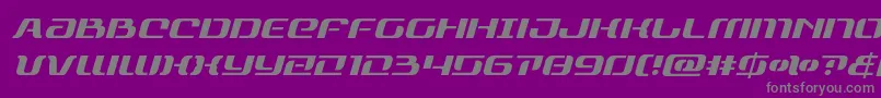 フォントrangepaladinital – 紫の背景に灰色の文字