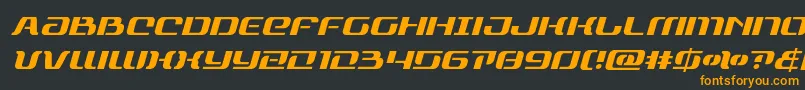 フォントrangepaladinital – 黒い背景にオレンジの文字
