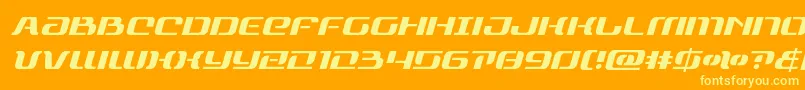 Шрифт rangepaladinital – жёлтые шрифты на оранжевом фоне