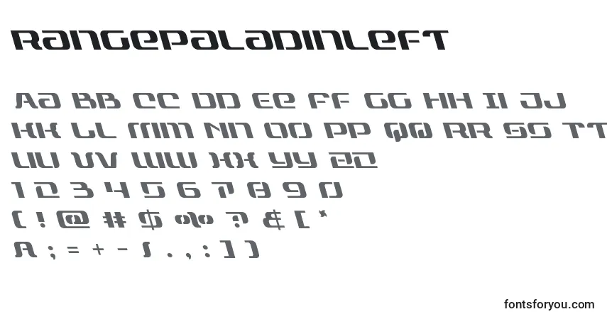 Rangepaladinleft-fontti – aakkoset, numerot, erikoismerkit