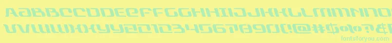 Fonte rangepaladinleft – fontes verdes em um fundo amarelo
