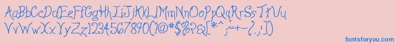 Anywl Font – Blue Fonts on Pink Background
