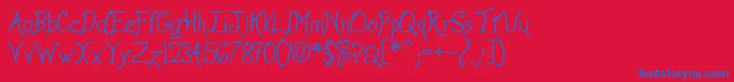 Anywl Font – Blue Fonts on Red Background