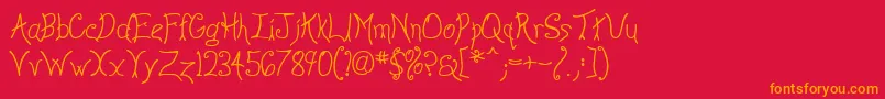 Anywl Font – Orange Fonts on Red Background