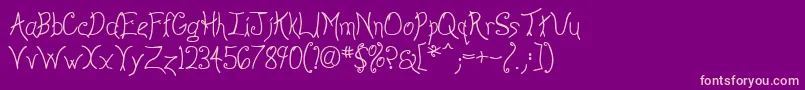 Anywl Font – Pink Fonts on Purple Background