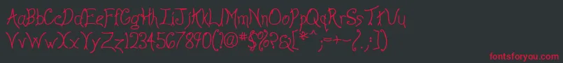 Anywl-Schriftart – Rote Schriften auf schwarzem Hintergrund
