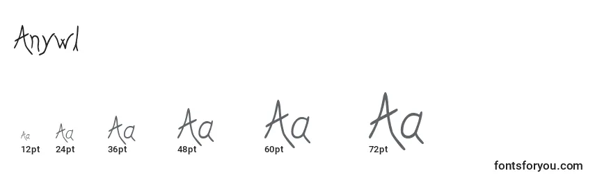 Anywl Font Sizes