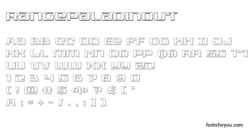 Schriftart Rangepaladinout – Alphabet, Zahlen, spezielle Symbole