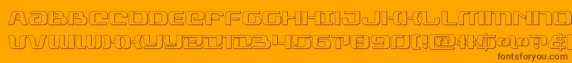 rangepaladinout-Schriftart – Braune Schriften auf orangefarbenem Hintergrund