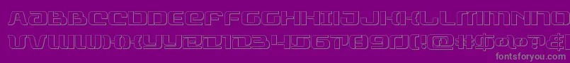 rangepaladinout-Schriftart – Graue Schriften auf violettem Hintergrund