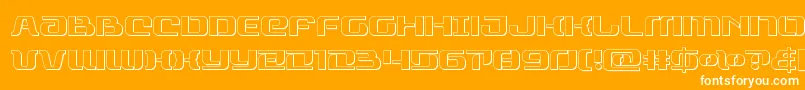 rangepaladinout-Schriftart – Weiße Schriften auf orangefarbenem Hintergrund