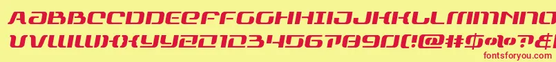 フォントrangepaladinsemital – 赤い文字の黄色い背景