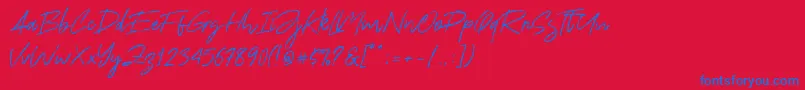 Ranget Font – Blue Fonts on Red Background
