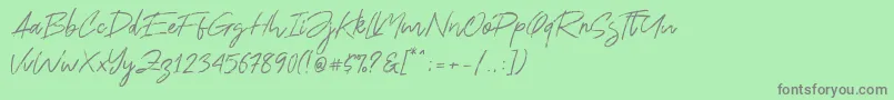 フォントRanget – 緑の背景に灰色の文字