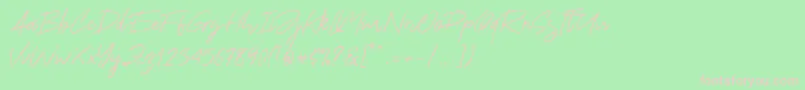 Ranget Font – Pink Fonts on Green Background
