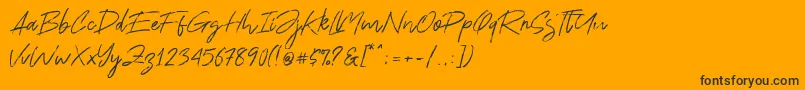 Ranget Font – Black Fonts on Orange Background