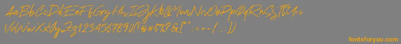 Ranget Font – Orange Fonts on Gray Background