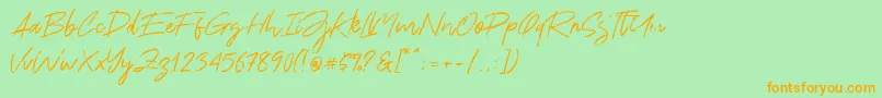Ranget Font – Orange Fonts on Green Background