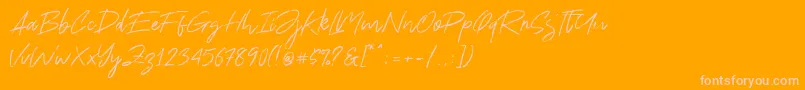 Ranget Font – Pink Fonts on Orange Background