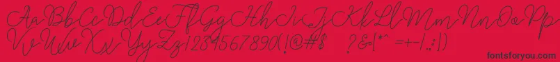Rangga Script Font – Black Fonts on Red Background