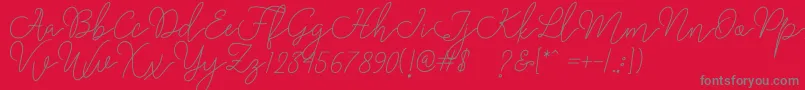 Rangga Script-Schriftart – Graue Schriften auf rotem Hintergrund
