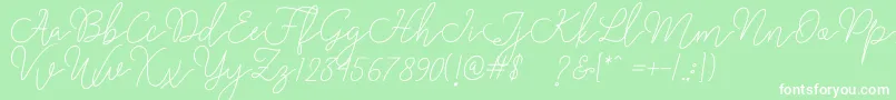 Rangga Script Font – White Fonts on Green Background