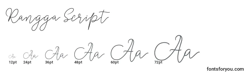Rangga Script Font Sizes